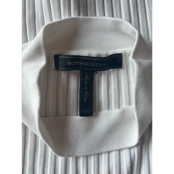BCBGMaxazria White Ribbed Cutout Crop Top - Picture 5 of 5